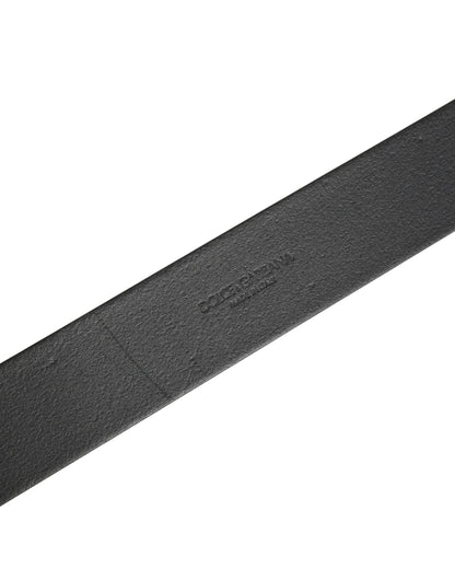 Men Black Classic Leather Metal Buckle Belt