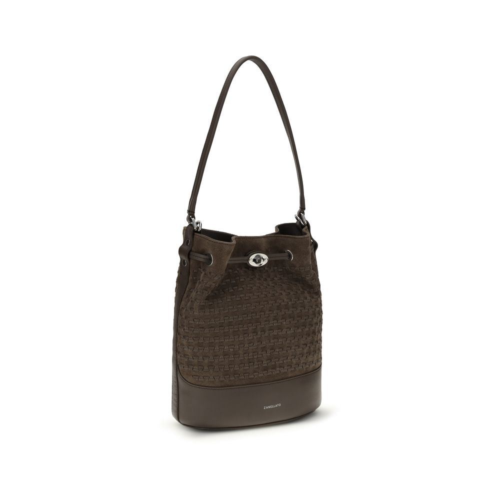 Brown Calf Leather Bos Taurus Backet Bag