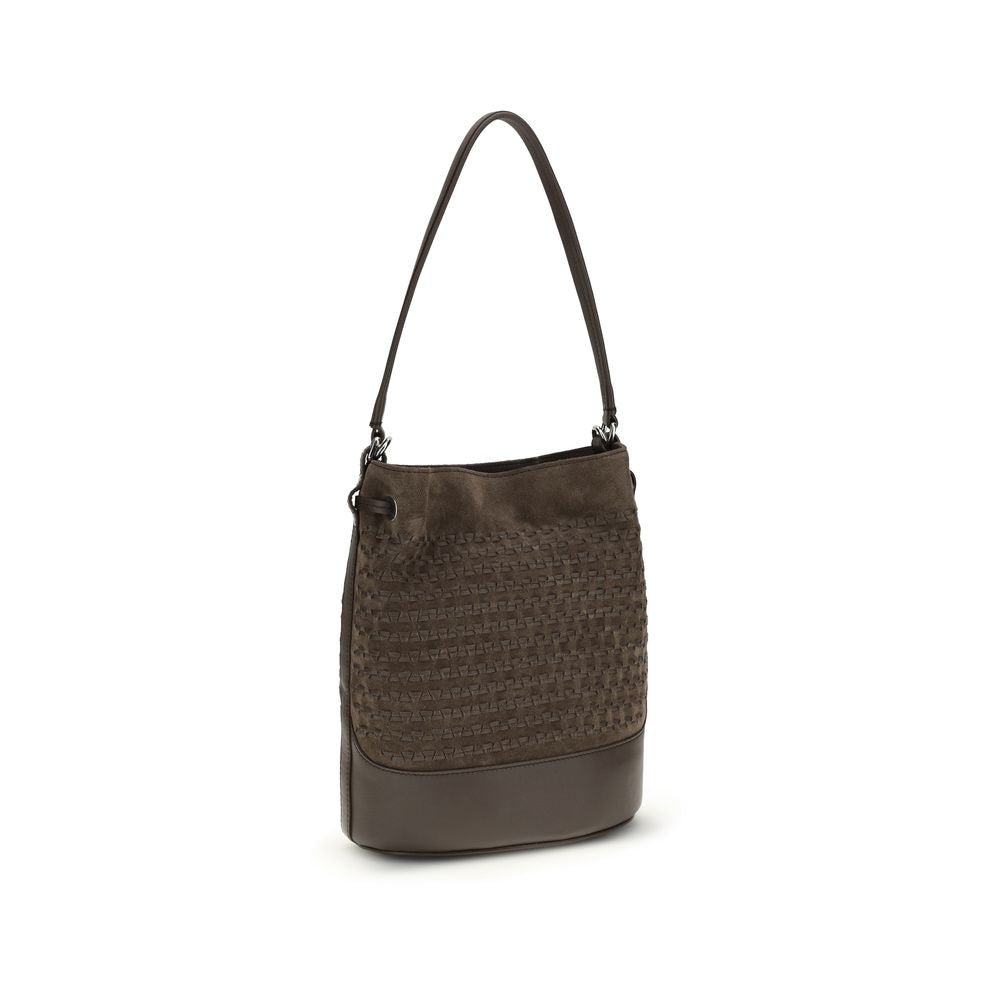 Brown Calf Leather Bos Taurus Backet Bag