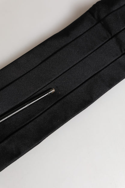 Black 100% Silk Women Wide Waist Cummerbund