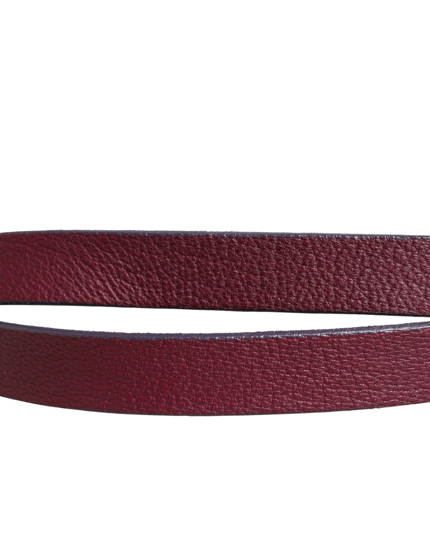 Maroon Leather Silver Metal Buckle Waist Women Belt