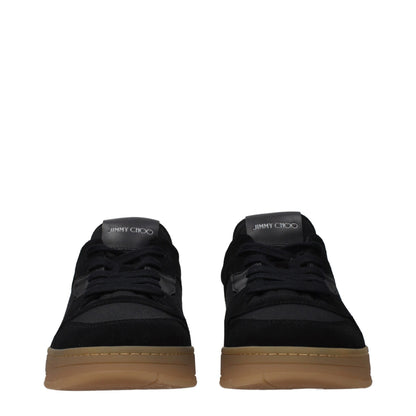 Black Fabric Low Top Sneakers