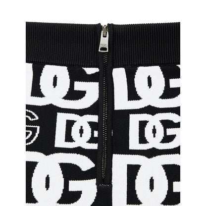 Black Cotton Mini Skirt