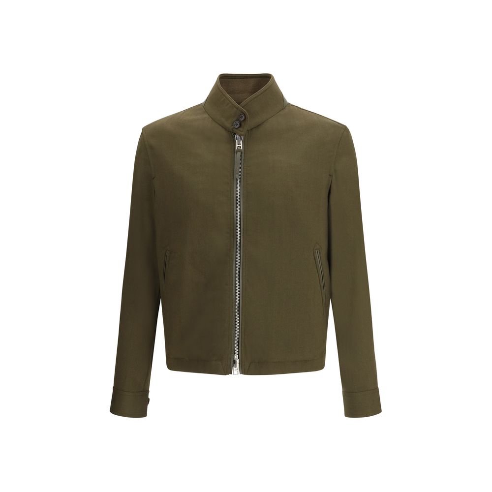 Bicolor Wool Full-Length Jacket