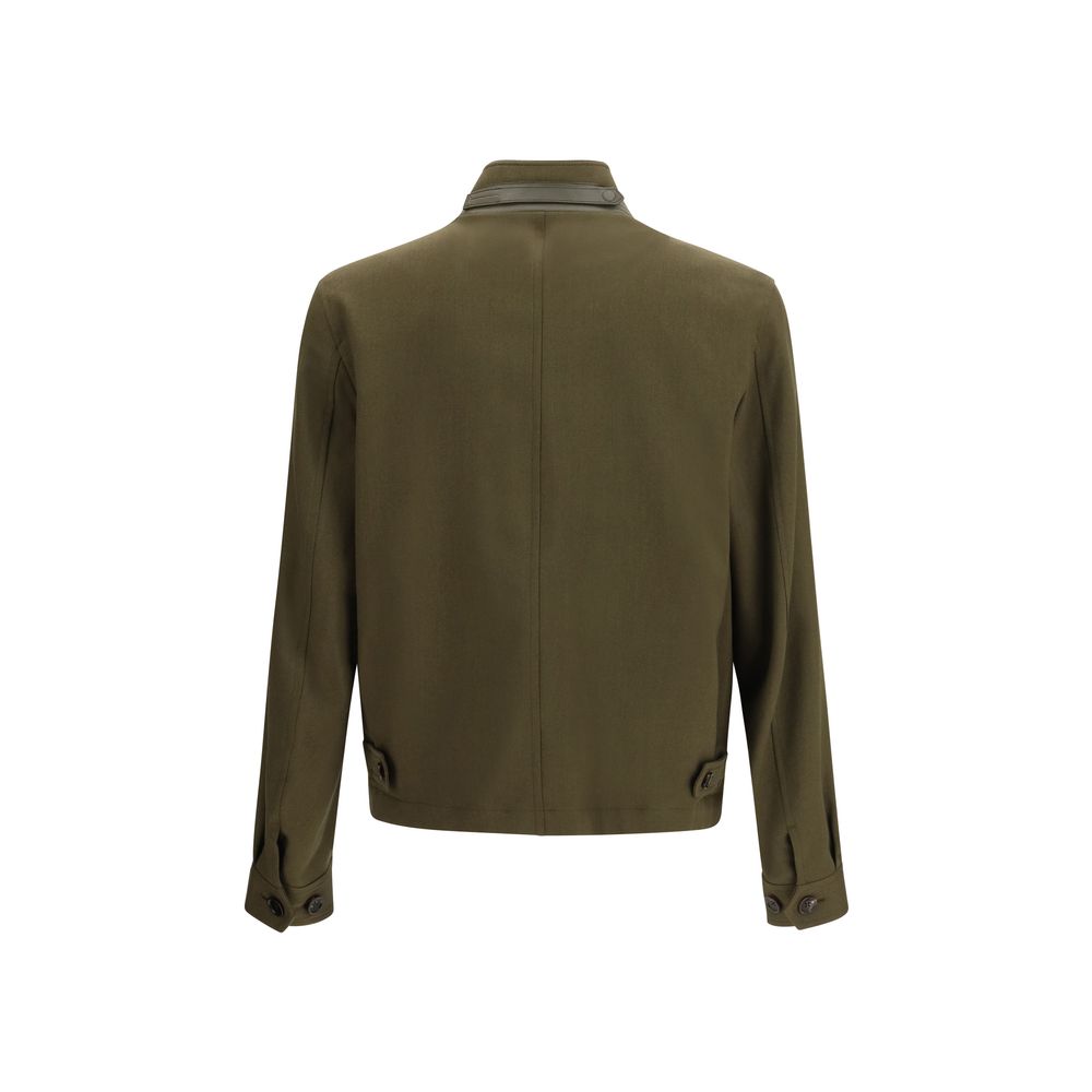 Bicolor Wool Full-Length Jacket