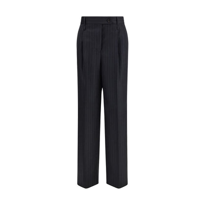 Gray Fleece Wool Casual Pants