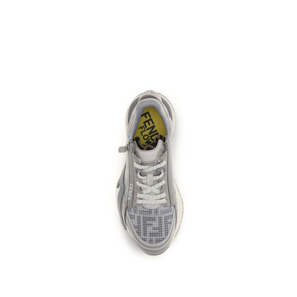 Gray Polyester Athletic Sneakers