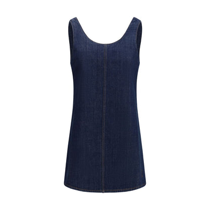 Blue Cotton Casual Dress