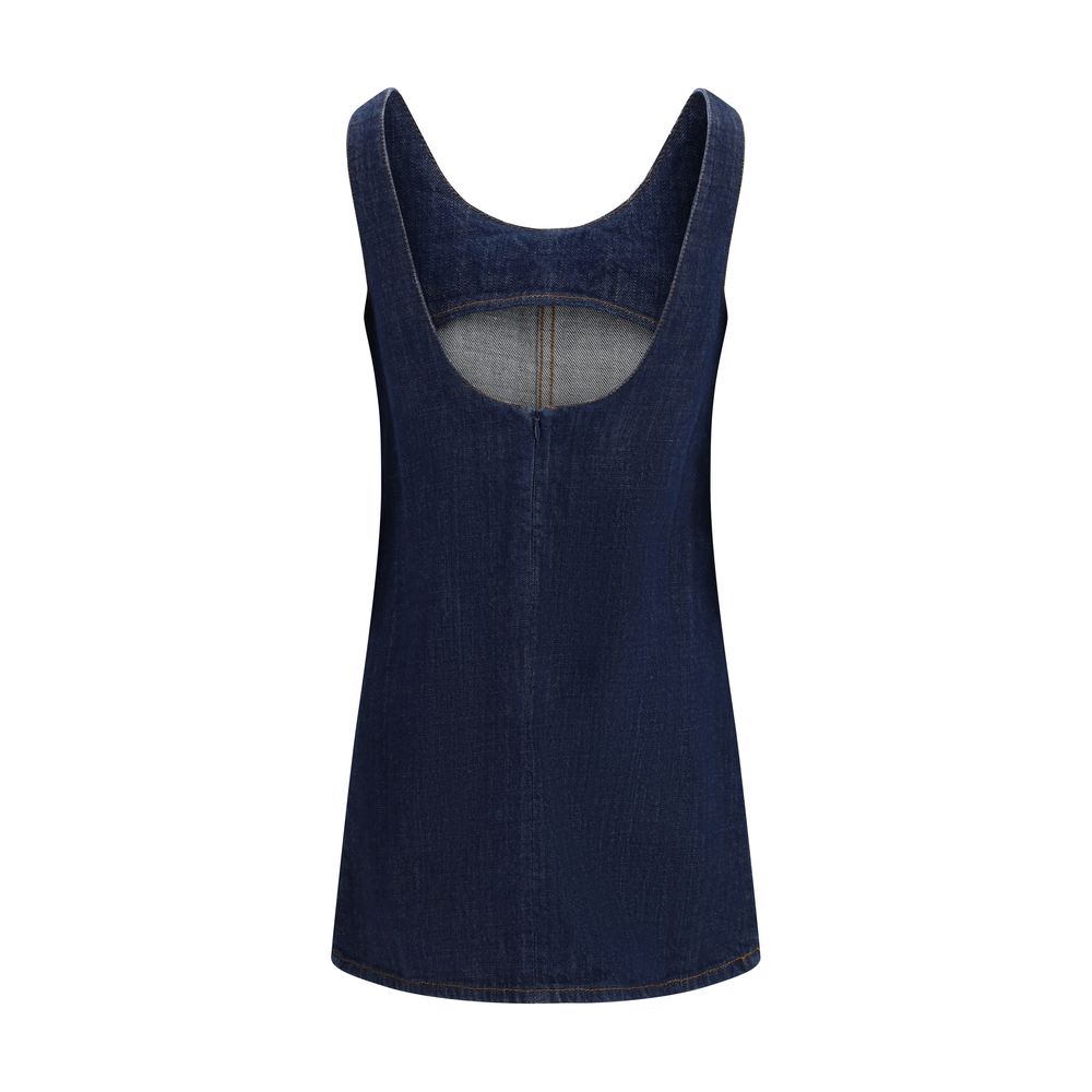 Blue Cotton Casual Dress