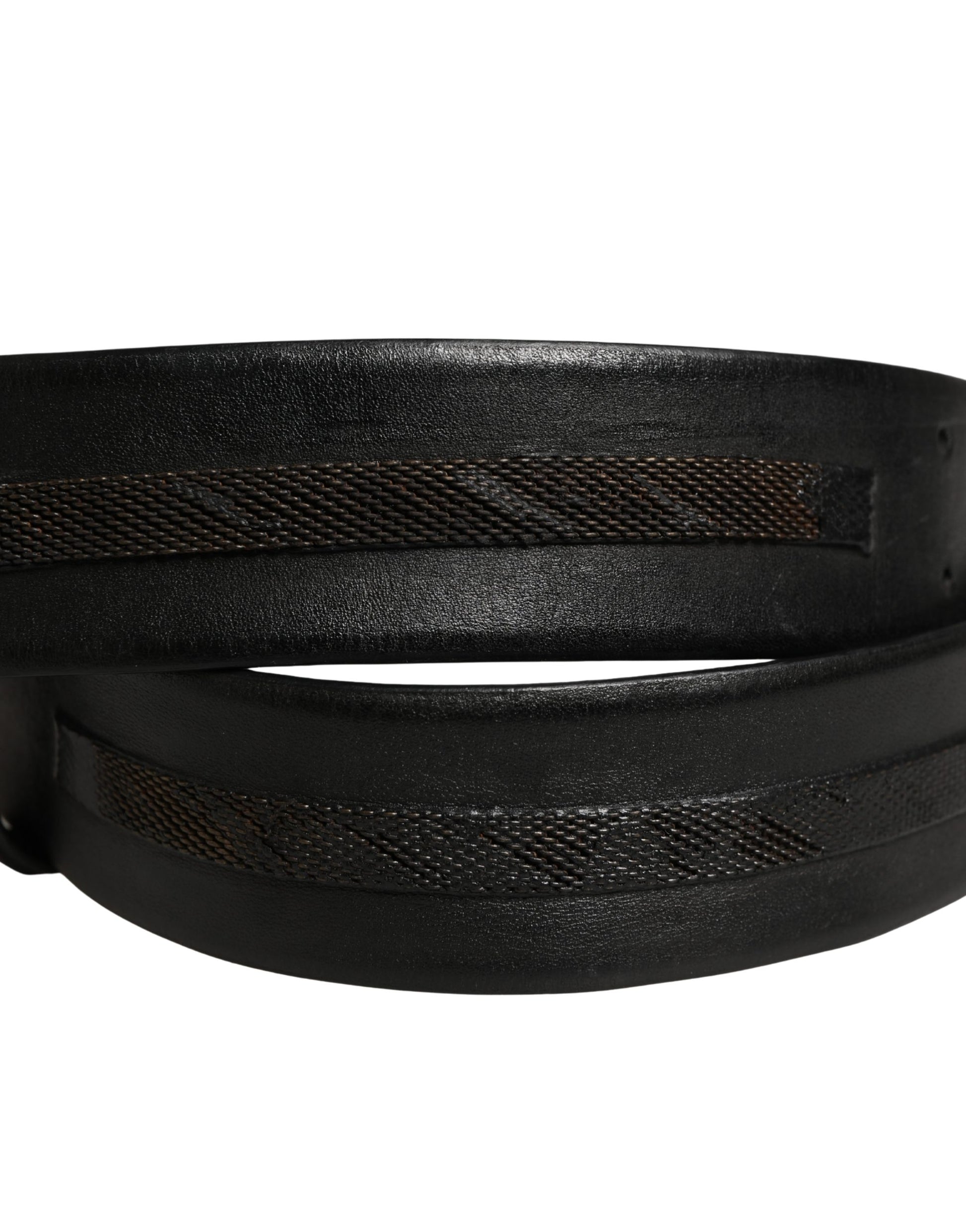 Black Leather Gold Metal Buckle Waist Women Belt