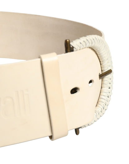 Off White Leather Waist Women Cintura Buckle Belt
