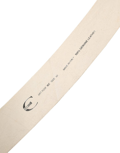 Off White Leather Waist Women Cintura Buckle Belt
