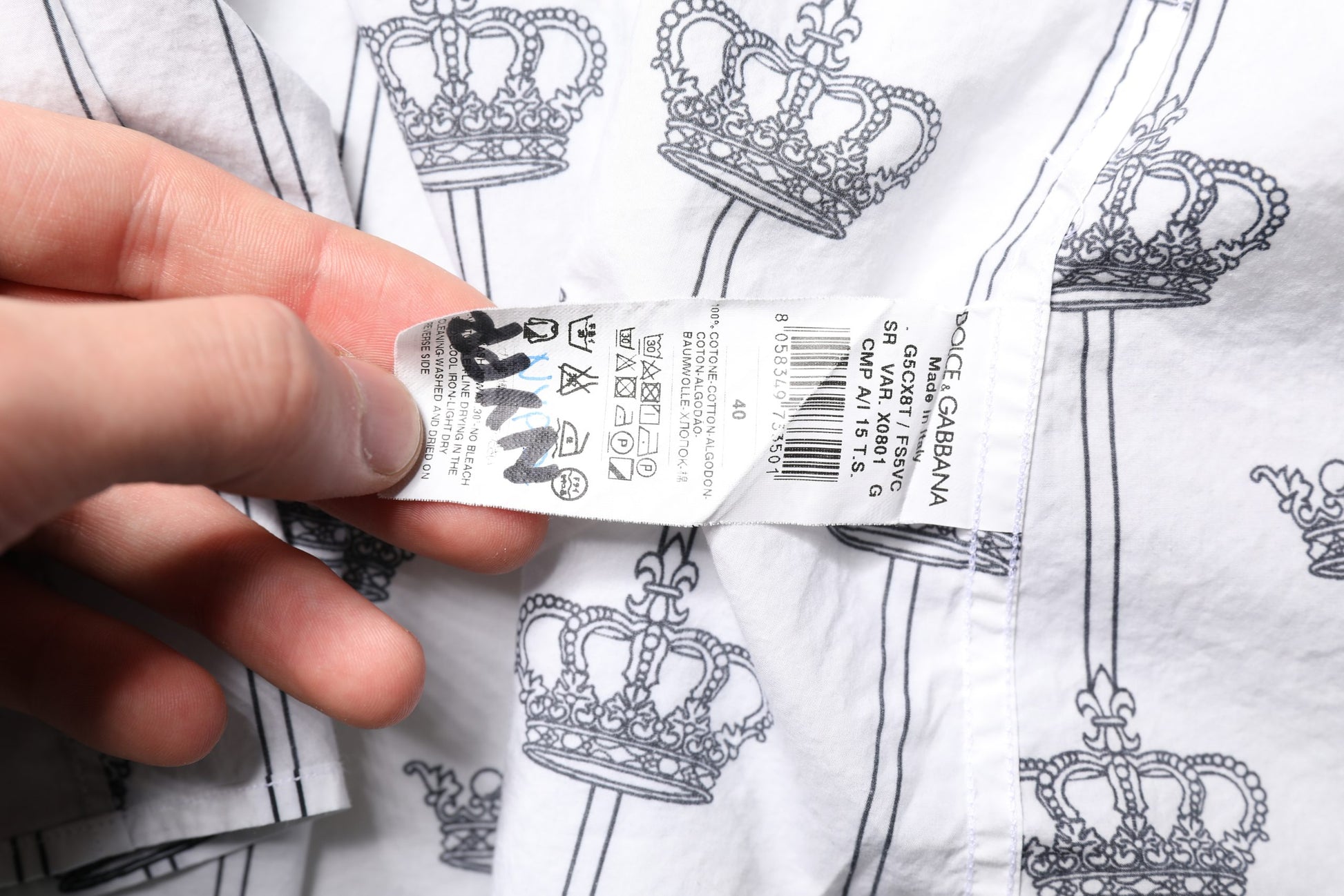 White GOLD Crown Cotton Dress Formal Shirt