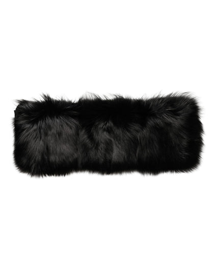 Black Fur Shoulder Collar Wrap Shawl Scarf