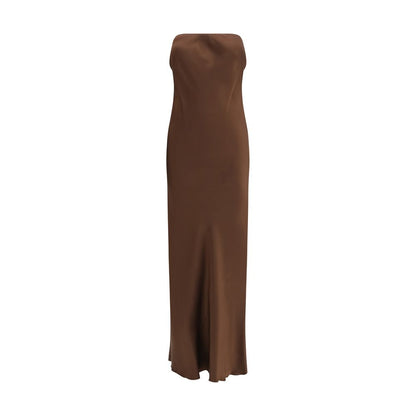Brown Acetate Casual Dress