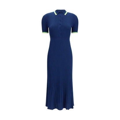 Blue Silk Casual Dress