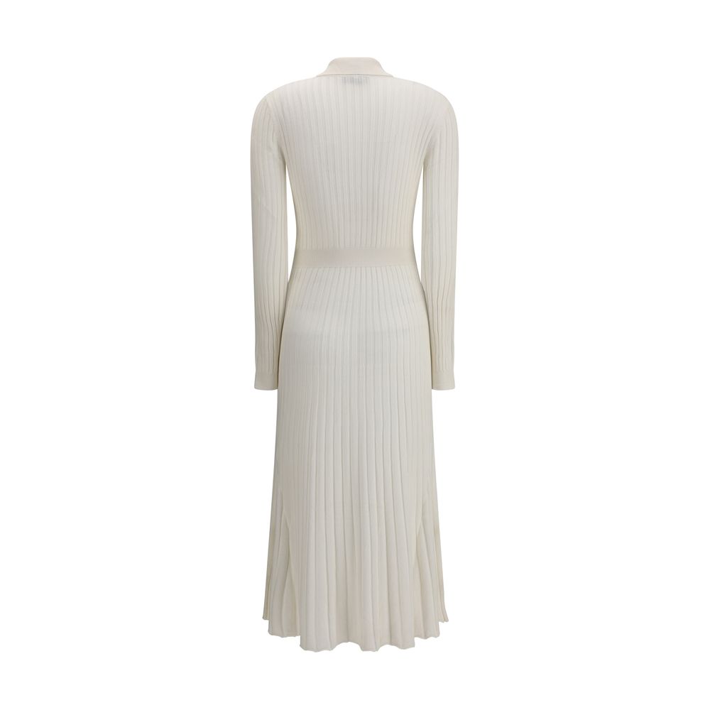 White Silk Casual Dress