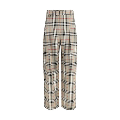 Beige Viscose Casual Pants