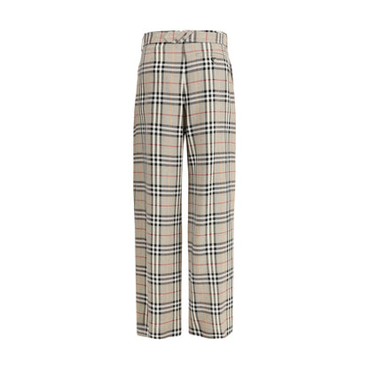 Beige Viscose Casual Pants