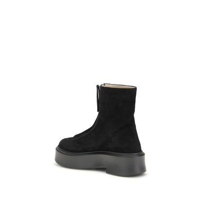 Black Calf Leather Bos Taurus Lace-Up Boots