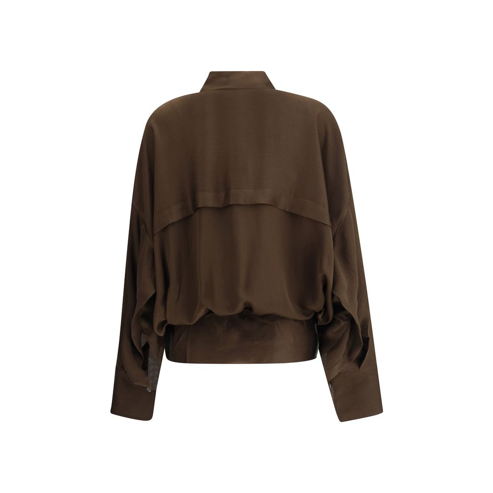 Brown Silk Blouse