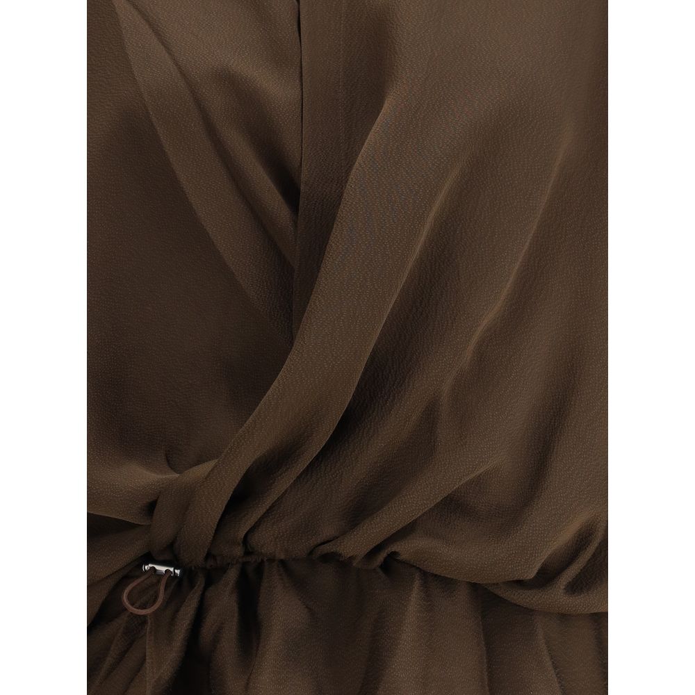 Brown Silk Blouse