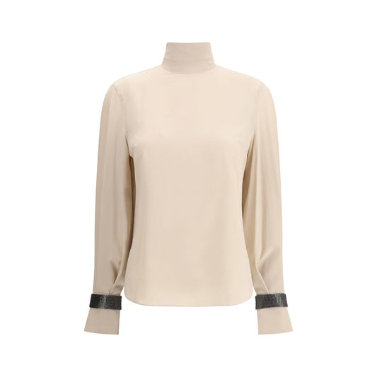 Beige Silk Blouse