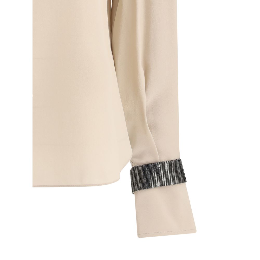 Beige Silk Blouse