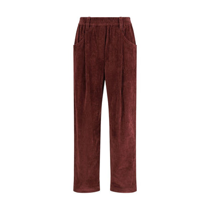 Bordeaux Cotton Casual Pants