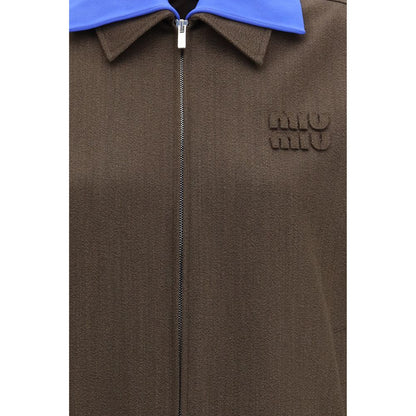 Brown Fleece Wool Bomber