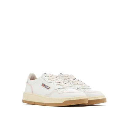 White Goatskin Low Top Sneakers