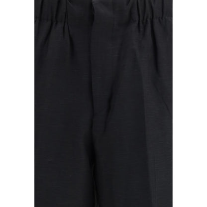 Black Viscose Casual Pants