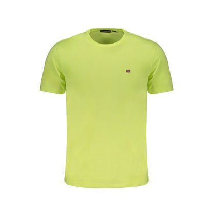 Yellow Cotton Men T-Shirt
