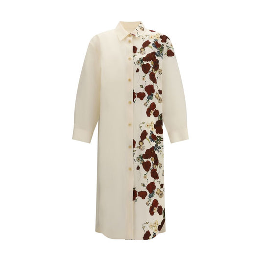 Beige Silk Casual Dress