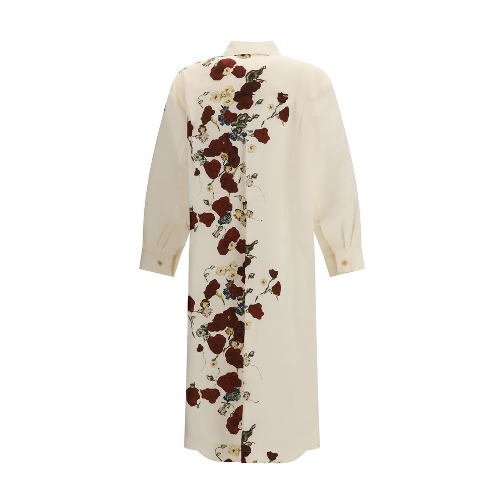 Beige Silk Casual Dress