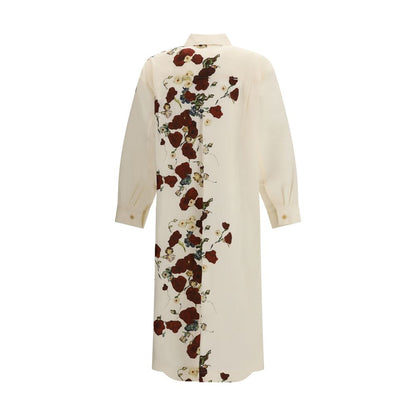 Beige Silk Casual Dress