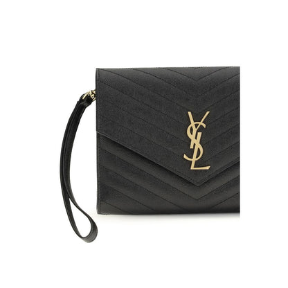 Black Calf Leather Bos Taurus Clutch Bag