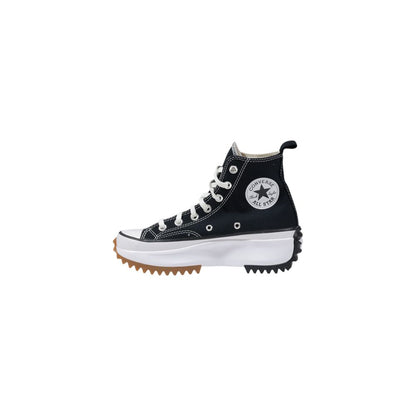 Black And White Fabric Chunky Sneakers