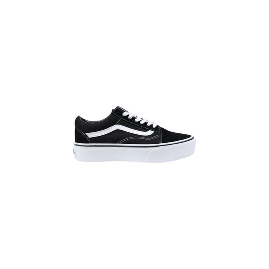 Black And White Fabric Platform Sneakers