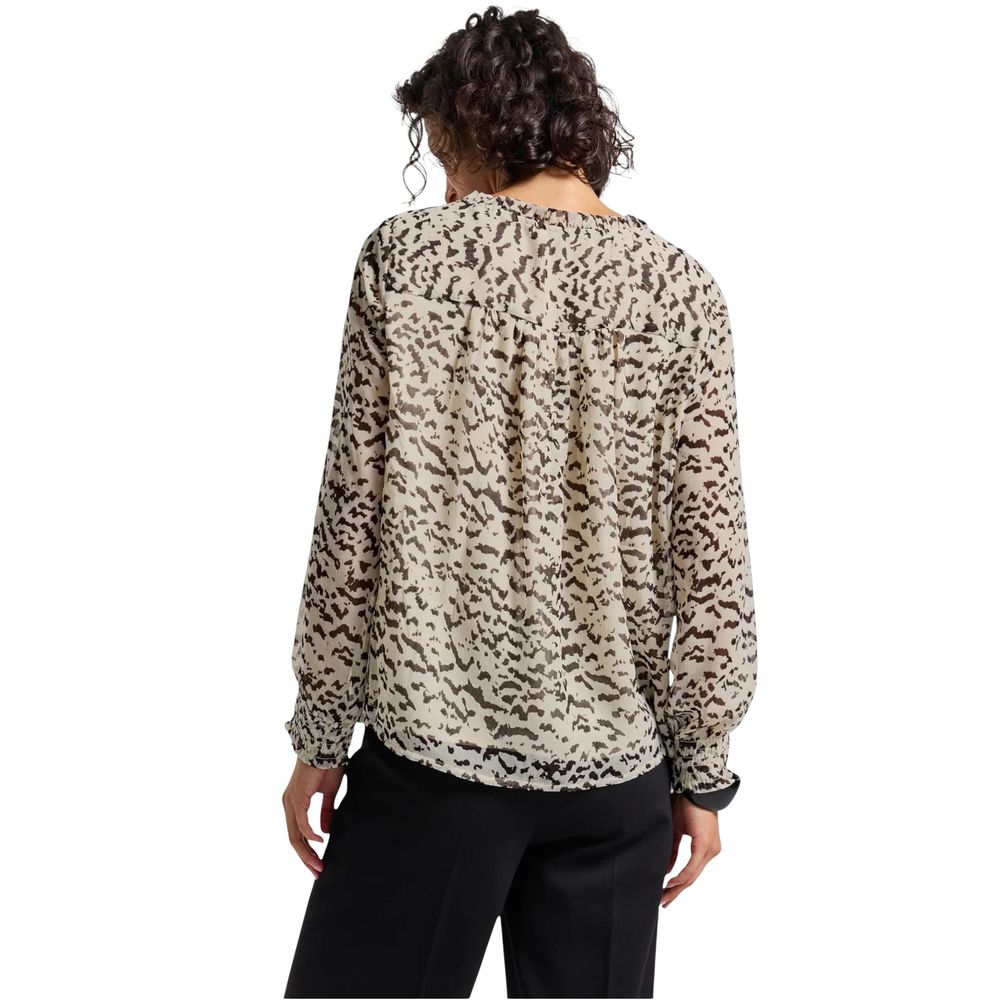 Beige Polyester Blouse