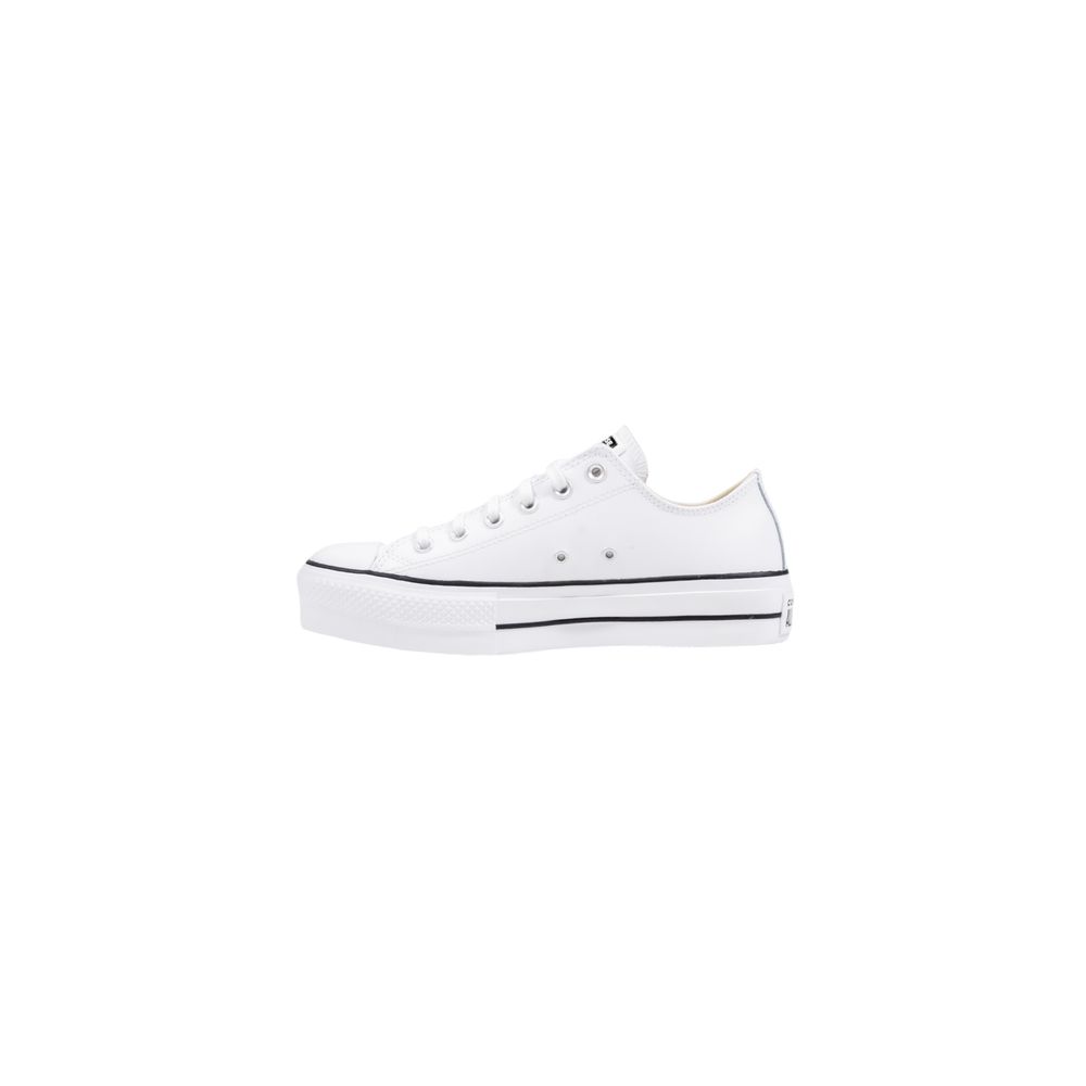 White Leather Platform Sneakers