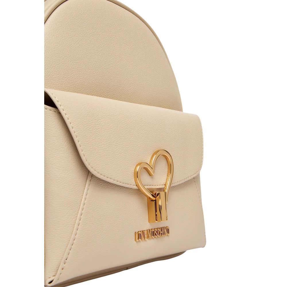 Beige Polyethylene Backpack