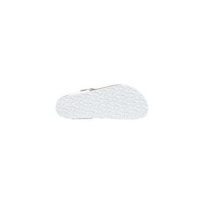 White Leather Flat Sandals