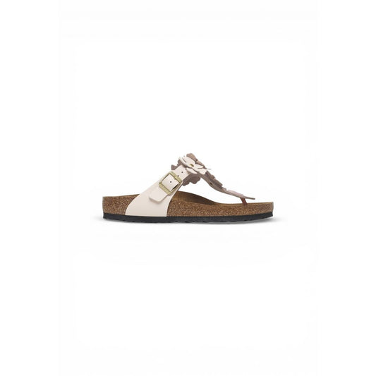 Pink Leather Flat Sandals