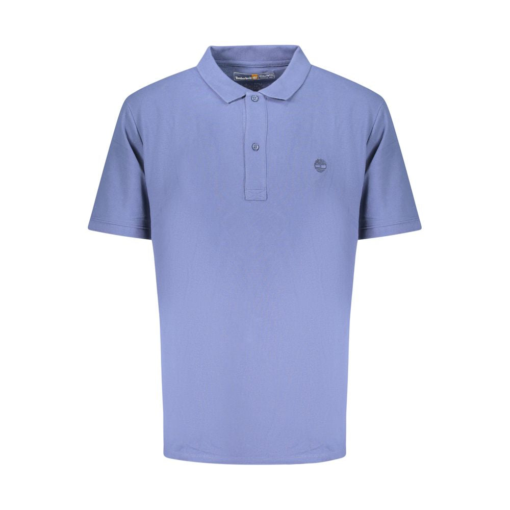 Blue Cotton Men Polo