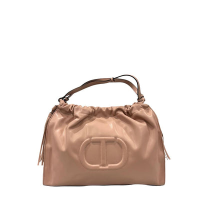 Pink Polyurethane Women Shoulder Bag