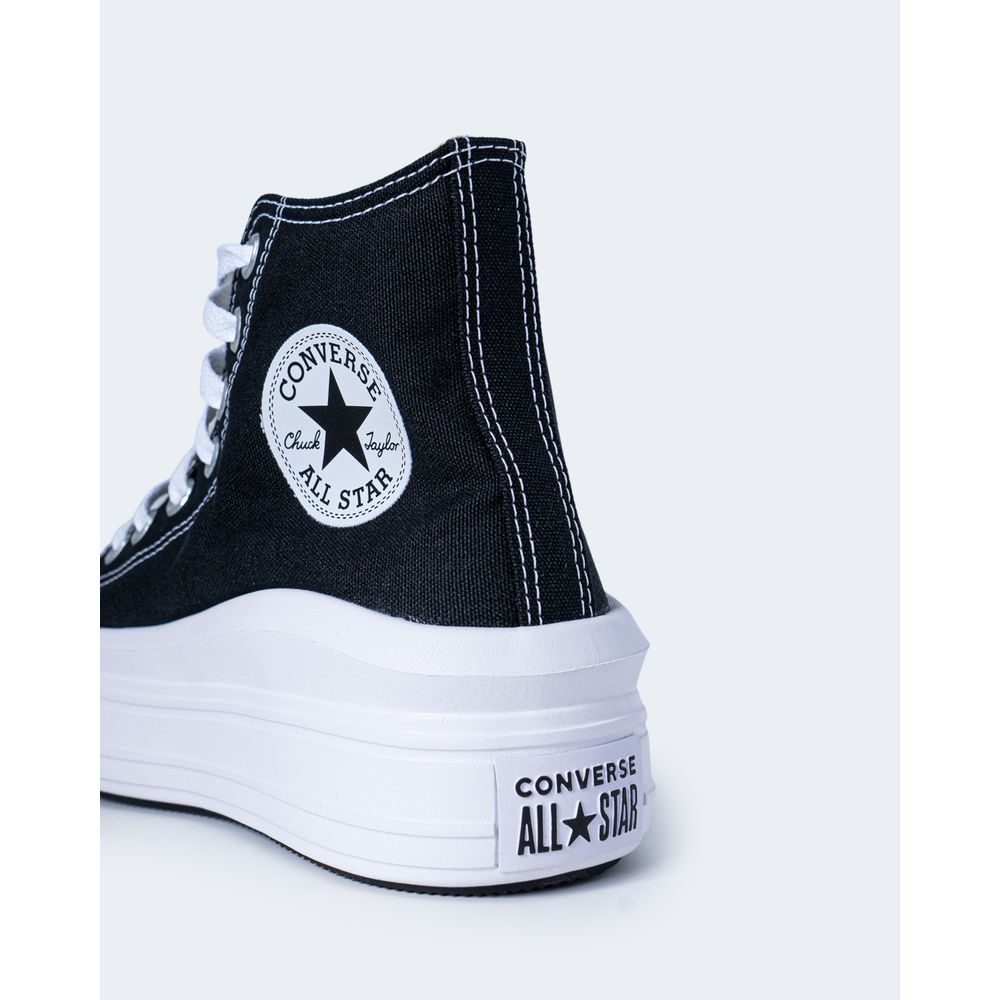 Black Cotton Platform Sneakers