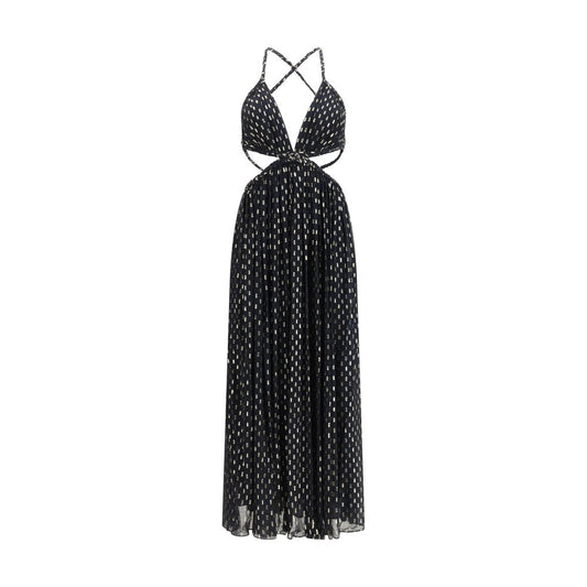 Black Viscose Long Dress