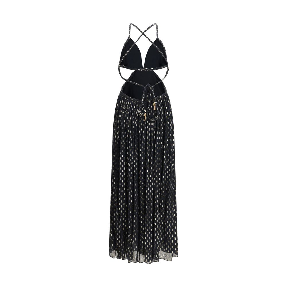 Black Viscose Long Dress