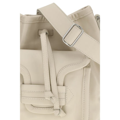 Beige Calf Leather Bos Taurus Backet Bag